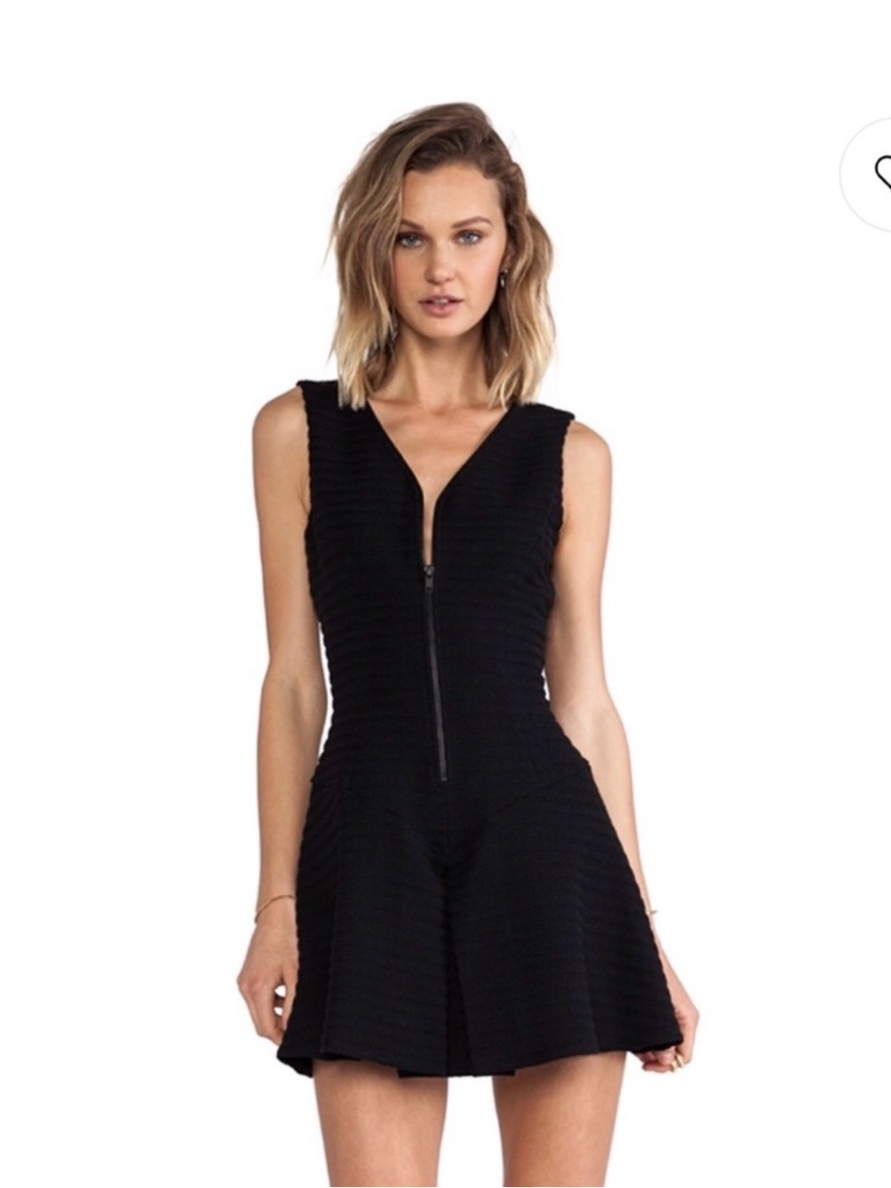 Theory Black Sayidres Leira Zip Dress
